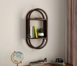 Samika Sheesham Wood Wall Shelf ( Walnut Finish )