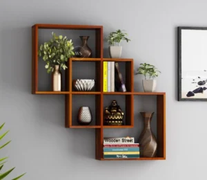 Grizzo Wall Shelf ( Honey Finish )