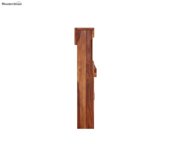Cyrus Sheesham Wood Wall Mount Multipurpose Rack ( Honey Finish ) - Image 2