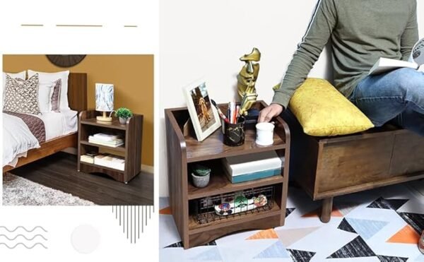Modern Bedside Table with 3 Shelves - Image 3