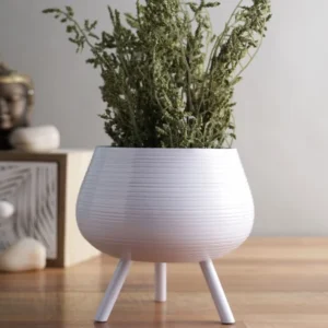 White Striped Planter