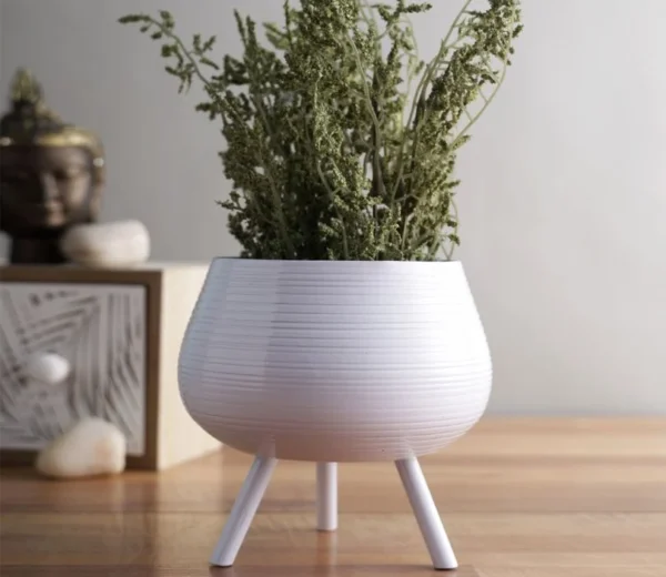 White Striped Planter