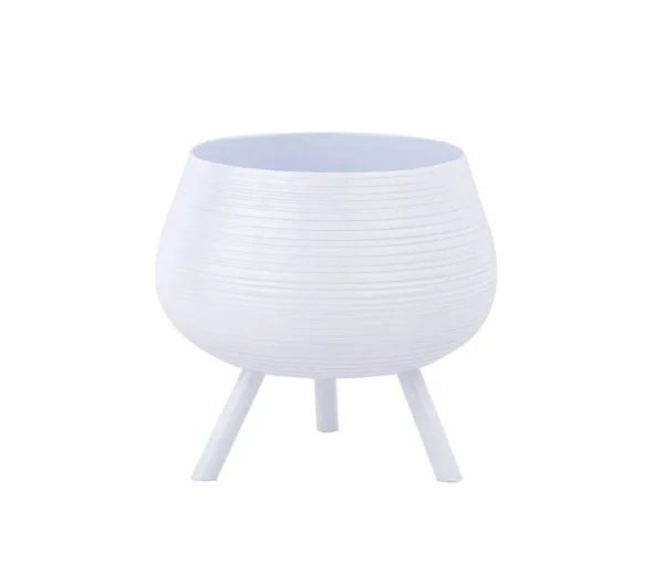 White Striped Planter - Image 3
