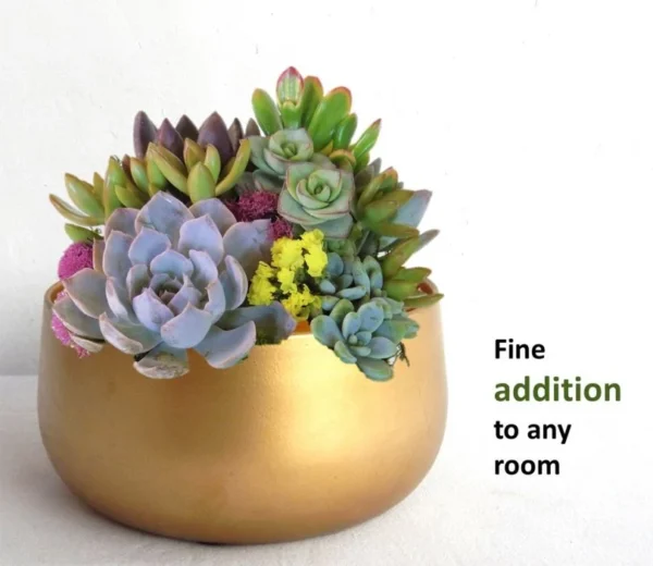 Zoe Metal Gold Metal Plant Pot - Image 3