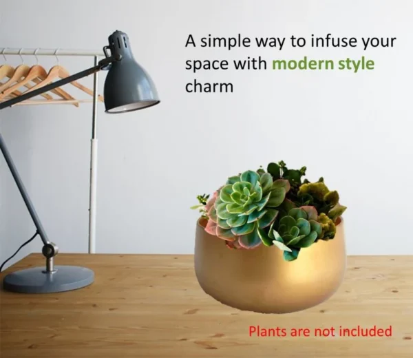Zoe Metal Gold Metal Plant Pot - Image 5