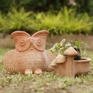 Beige Tiny Owl Oasis Clay Planter pf-share-iconShare By Swadeh