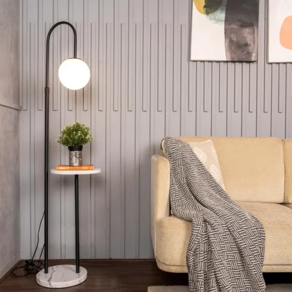 Take A Trip (Black) Marble Floor Lamp