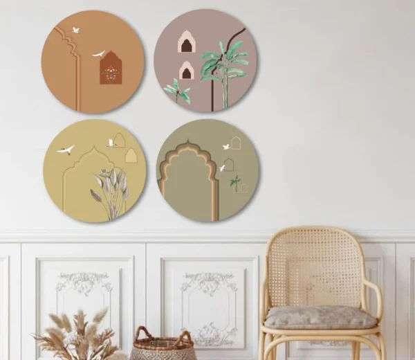 Harit Abstract Traditional and Tropical Art Set of 4 Wall Frame - Image 3